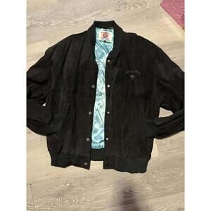 Vintage Camel Styles Jacket Mens Large Black Suede Varsity Bomber Joe Camel 90s